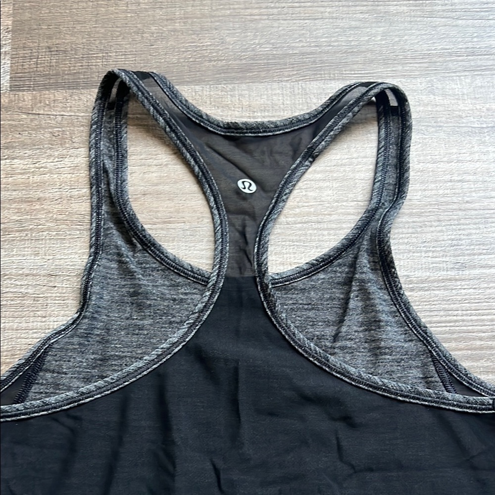 Lululemon Gray w/Mesh Athletic Racerback Tank Top - Picture 2 of 5
